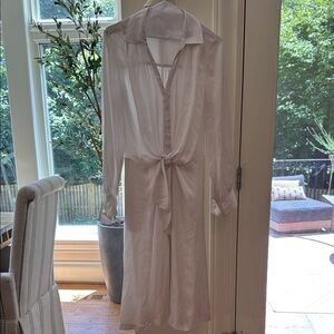 Brochu Walker chic tie front shirt dress, size M